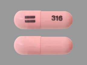 Pill Logo 316 Pink Capsule/Oblong is Minocycline Hydrochloride