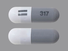 Pill Logo 317 Gray & White Capsule/Oblong is Minocycline Hydrochloride