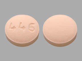 Pill 446 Peach Round is Bosentan Monohydrate