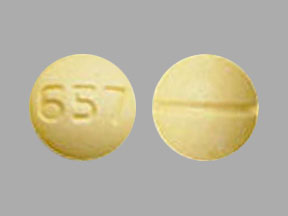 Pill 657 Yellow Round is Glyburide