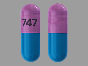 Pill 747 Blue & Pink Capsule-shape is Tiadylt ER