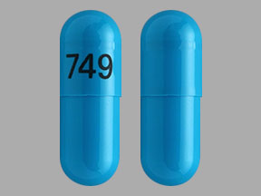 Pill 749 Blue Capsule-shape is Tiadylt ER.