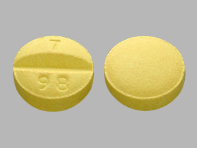 Pill 7 98 Yellow Round is Labetalol Hydrochloride