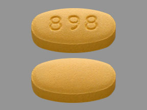 Pill 898 Yellow Capsule/Oblong is Tadalafil