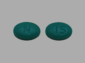 Pill N 15 Green Elliptical/Oval is Morphine Sulfate Extended-Release