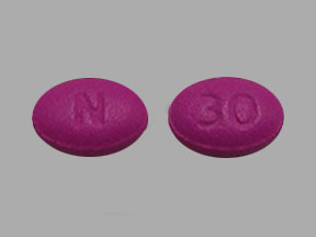 Pill N 30 Pink Elliptical/Oval is Morphine Sulfate Extended-Release