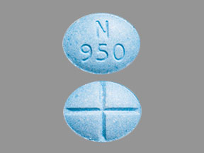 Pill N 950 Blue Oval is Amphetamine and Dextroamphetamine