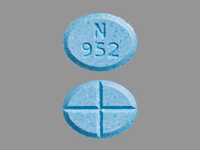 Pill N 952 Blue Elliptical/Oval is Amphetamine and Dextroamphetamine