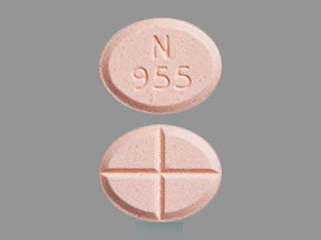 Pill N 955 Peach Oval is Amphetamine and Dextroamphetamine