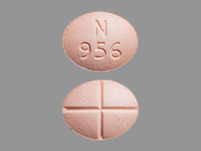 Pill N 956 Peach Oval is Amphetamine and Dextroamphetamine