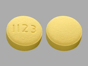 Pill 1123 Yellow Round is Doxycycline Monohydrate