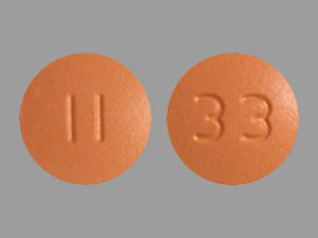 Pill 11 33 Brown Round is Chlorpromazine Hydrochloride