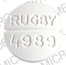 Pill RUGBY 4989 White Round is Yohimbine HCl