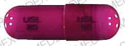 Pill USL 80 USL 80 Purple Capsule/Oblong is Zinc Sulfate