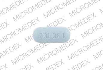 Pill ZOLOFT 50 mg Blue Capsule-shape is Sertraline Hydrochloride