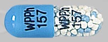 Pill WPPh 157 WPPh 157 Blue Capsule-shape is Indomethacin ER