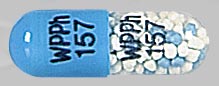 Pill WPPh 157 WPPh 157 Blue Capsule/Oblong is Indomethacin ER