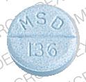 Pill BLOCADREN MSD 136 Blue Round is Blocadren