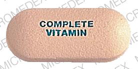 Pill COMPLETE VITAMIN Orange Elliptical/Oval is Dexatrim plus vitamins