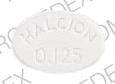 Pill HALCION 0.125 White Oval is Halcion