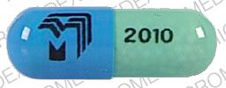 Pill PENTASA 250 mg Logo Logo 2010 Blue & Green Capsule/Oblong is Pentasa