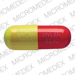 Pill MYLAN 3250 MYLAN 3250 Red & Yellow Capsule/Oblong is Nortriptyline Hydrochloride