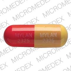 Pill MYLAN 2325 MYLAN 2325 Red Capsule/Oblong is Nortriptyline Hydrochloride