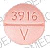 Pill 3916 V Pink Round is Levothyroxine Sodium
