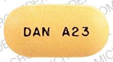 Pill DAN A23 Yellow Elliptical/Oval is Ranitidine Hydrochloride