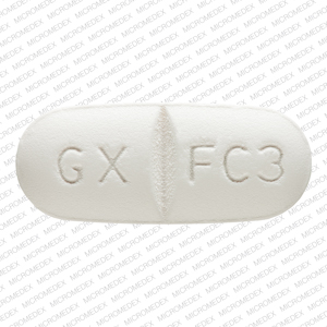 Pill GXFC3 White Oval is Combivir