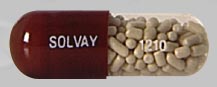Pill SOLVAY 1210 Brown Capsule-shape is Creon 10
