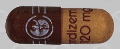 Pill Logo cardizem SR 120 mg Brown Capsule/Oblong is Cardizem SR