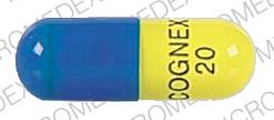 Pill COGNEX 20 Blue & Yellow Capsule/Oblong is Cognex