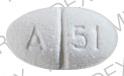 Pill A 51 LL White Elliptical/Oval is Alprazolam