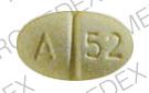 Pill A 52 LL Yellow Oval is Alprazolam