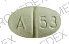 Pill A 53 LL Yellow Elliptical/Oval is Alprazolam