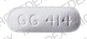 Pill GG 414 White Capsule/Oblong is Metoprolol Tartrate