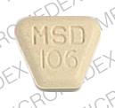 Pill MSD 106 PRINIVIL Yellow U-shape is Prinivil