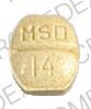 Pill VASOTEC MSD 14 Yellow U-shape is Vasotec