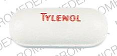 Pill TYLENOL White Oval is Tylenol Regular Strength