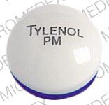 Pill TYLENOL PM White Round is Tylenol PM Extra Strength