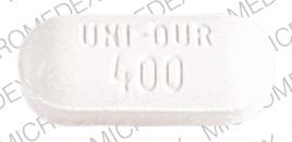 Pill UNI-DUR 400 White Elliptical/Oval is Uni-dur
