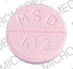 Pill MSD 412 URECHOLINE Pink Round is Urecholine