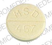 Pill MSD 457 URECHOLINE Yellow Round is Urecholine