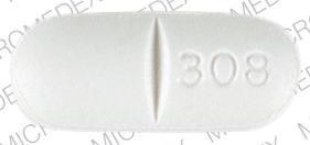 Pill 308 ETHEX White Capsule/Oblong is Guaifenex G