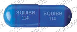 Pill SQUIBB 114 Blue Capsule-shape is Velosef