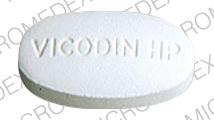 Pill VICODIN HP White Elliptical/Oval is Vicodin HP