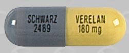 Verelan 180 mg SCHWARZ 2489 VERELAN 180 mg