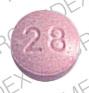 Pill B 28 Pink Round is Levlen