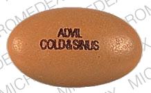Pill ADVIL COLD & SINUS Brown Oval is Advil Cold & Sinus (Caplet)